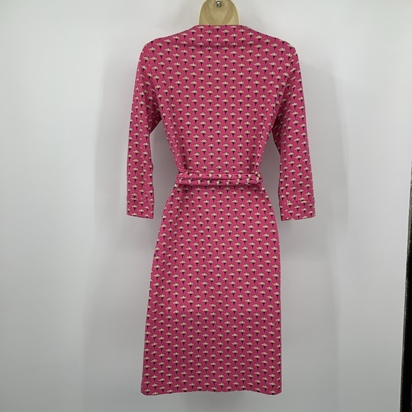 DVF Diane von Furstenberg New Julian two wrap dress pink floral jersey knit 4 - Picture 3 of 5